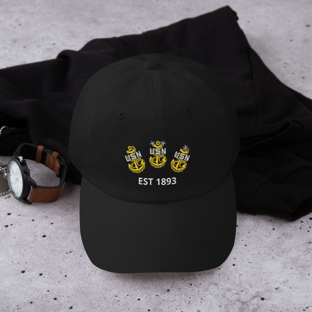 US Navy Chief - Embroidered dad hat