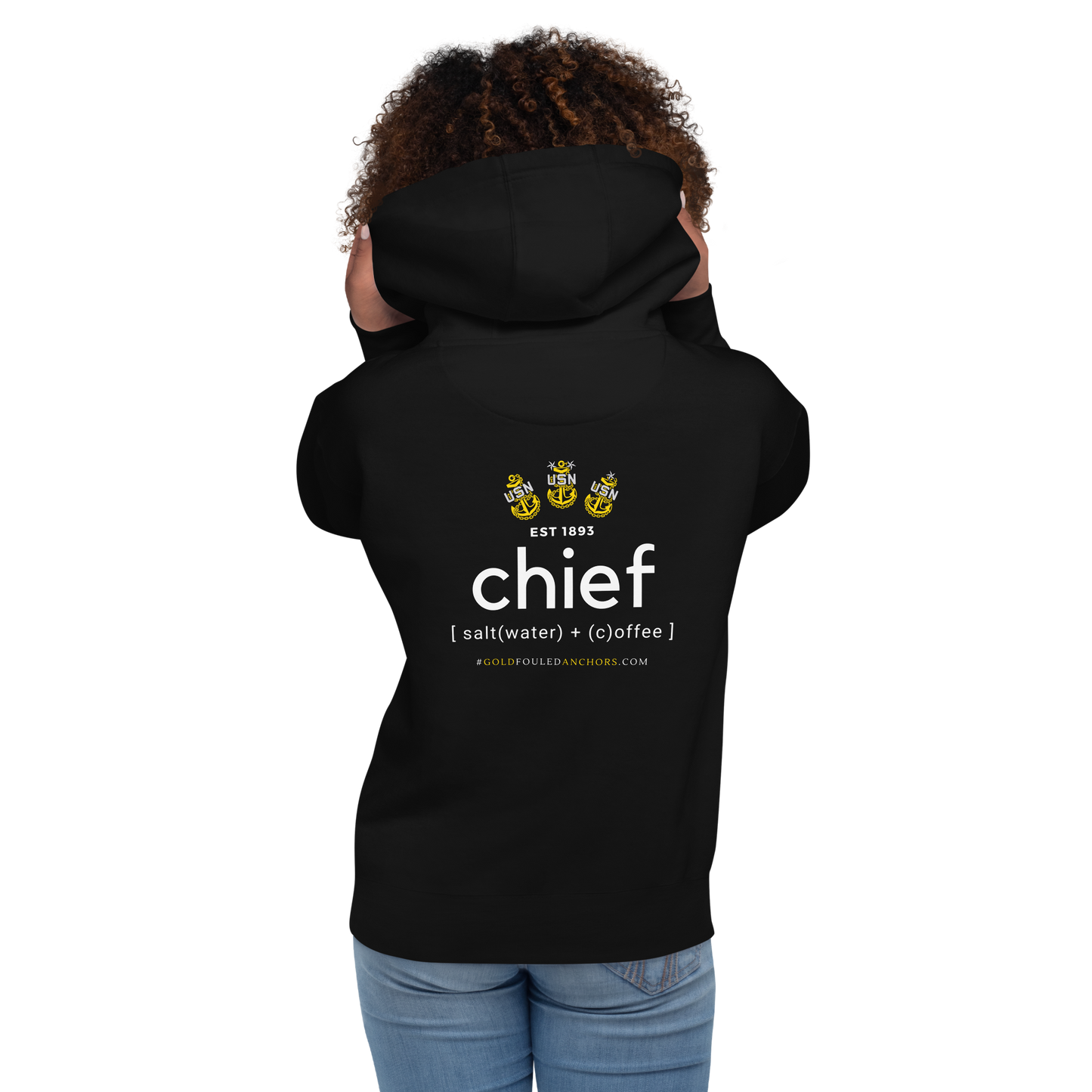 Unisex Navy Chief Hoodie - Saltwater + Coffee #NavyChief #CPO #ChiefPettyOfficer #MilitaryApparel #ChiefHoodie