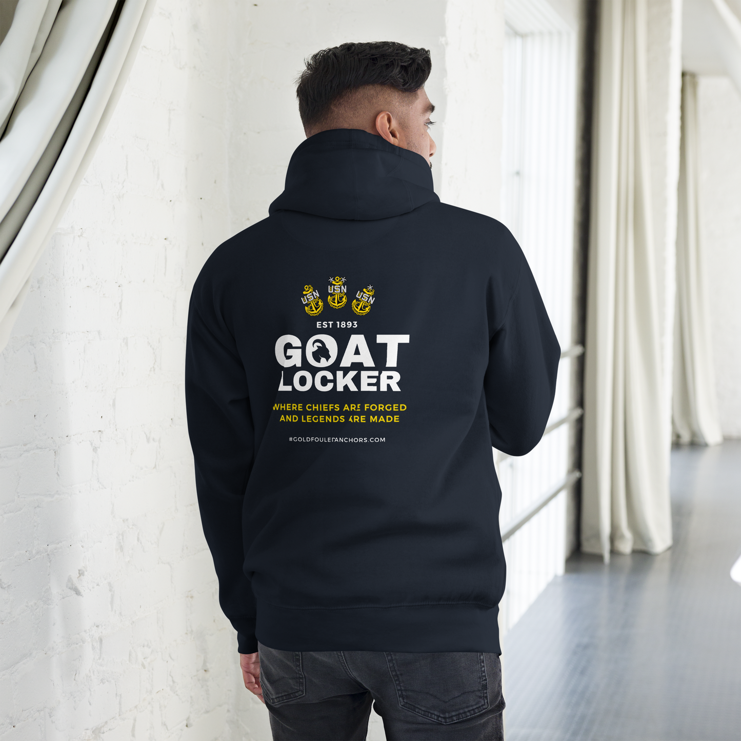 Unisex Navy Chief Hoodie - Goatlocker #NavyChief #CPO #ChiefPettyOfficer #MilitaryApparel #ChiefHoodie