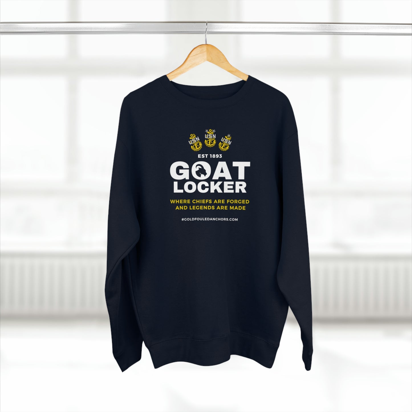 Unisex Navy Chief Sweatshirt - Goatlocker #NavyChief #CPO #ChiefPettyOfficer #MilitaryApparel