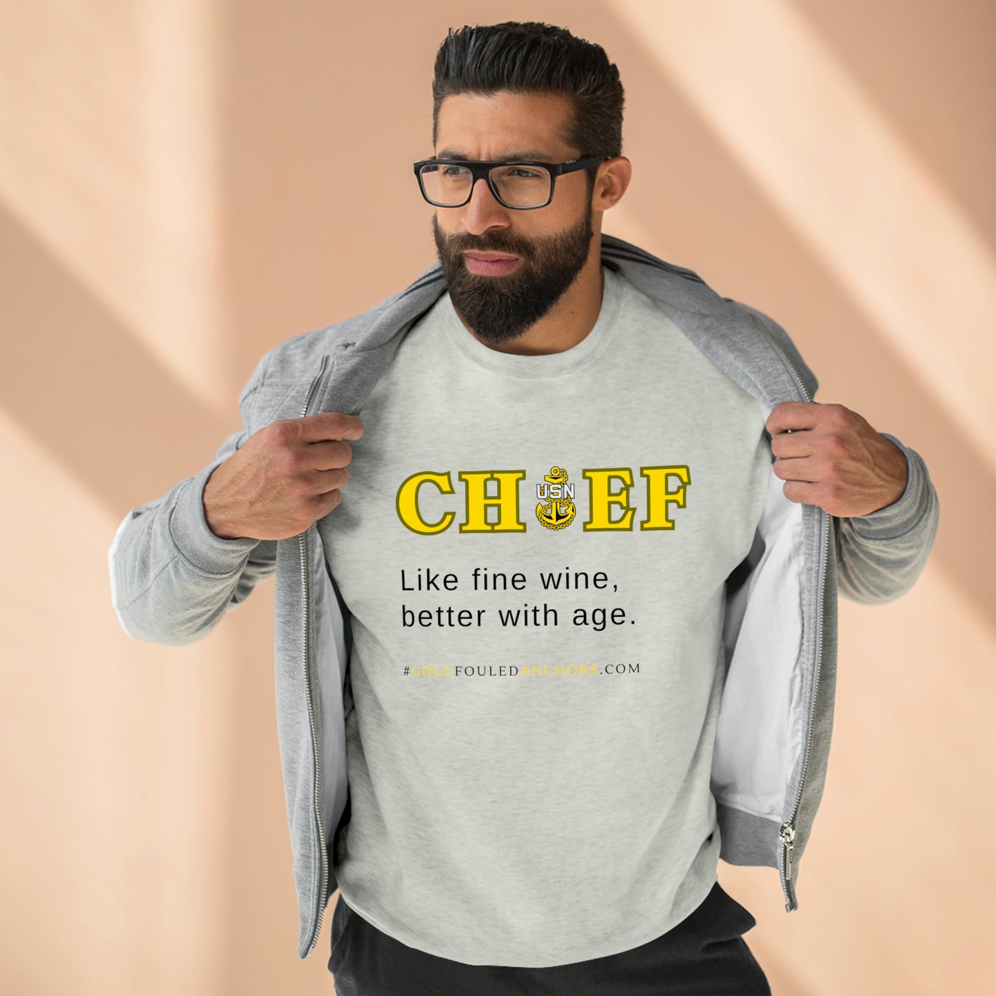 Unisex Navy Chief Sweatshirt - Like fine wine.. #NavyChief #CPO #ChiefPettyOfficer #MilitaryApparel #ChiefSweatshirt
