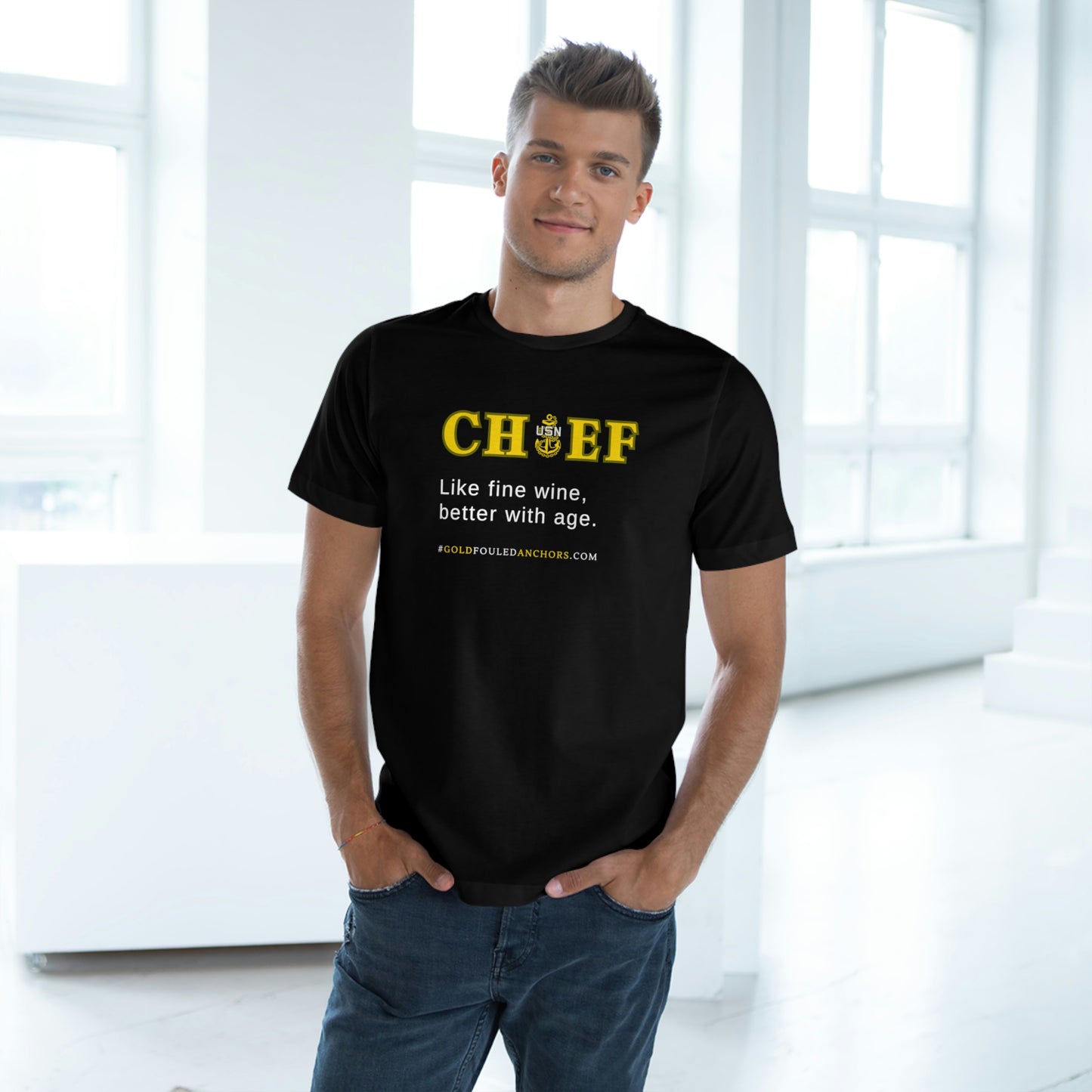 Unisex Navy Chief T-Shirt - Like Fine Wine.. #NavyChief #CPO #ChiefPettyOfficer #MilitaryApparel