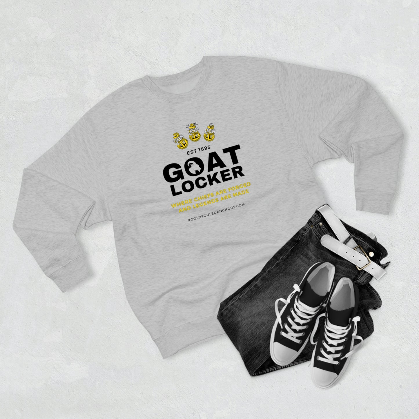 Unisex Navy Chief Sweatshirt - Goatlocker #NavyChief #CPO #ChiefPettyOfficer #MilitaryApparel