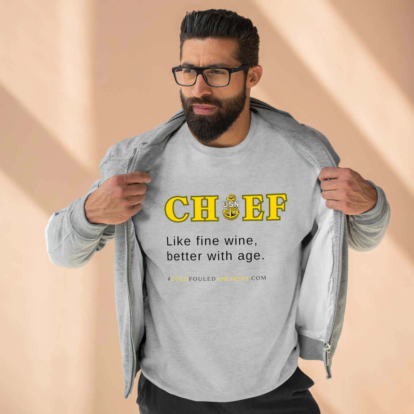 Unisex Navy Chief Sweatshirt - Like fine wine.. #NavyChief #CPO #ChiefPettyOfficer #MilitaryApparel #ChiefSweatshirt