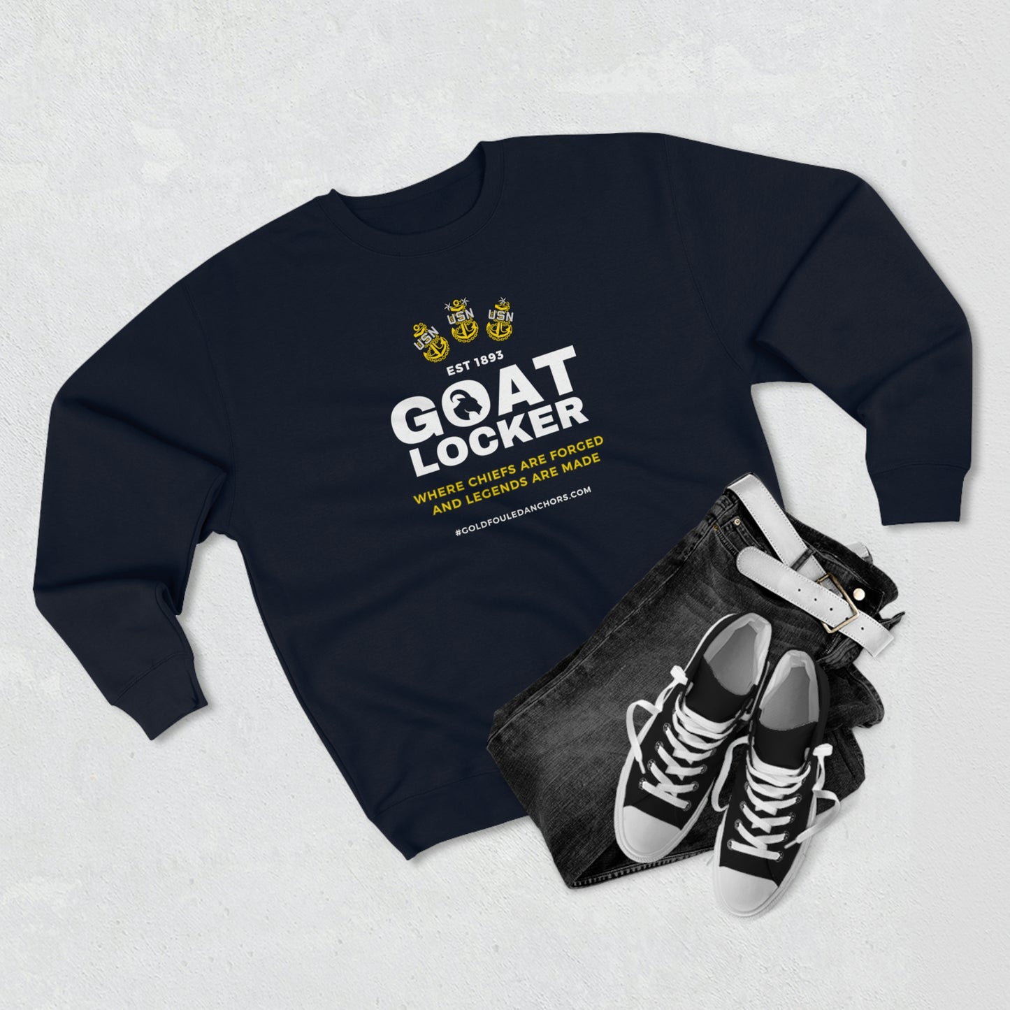 Unisex Navy Chief Sweatshirt - Goatlocker #NavyChief #CPO #ChiefPettyOfficer #MilitaryApparel