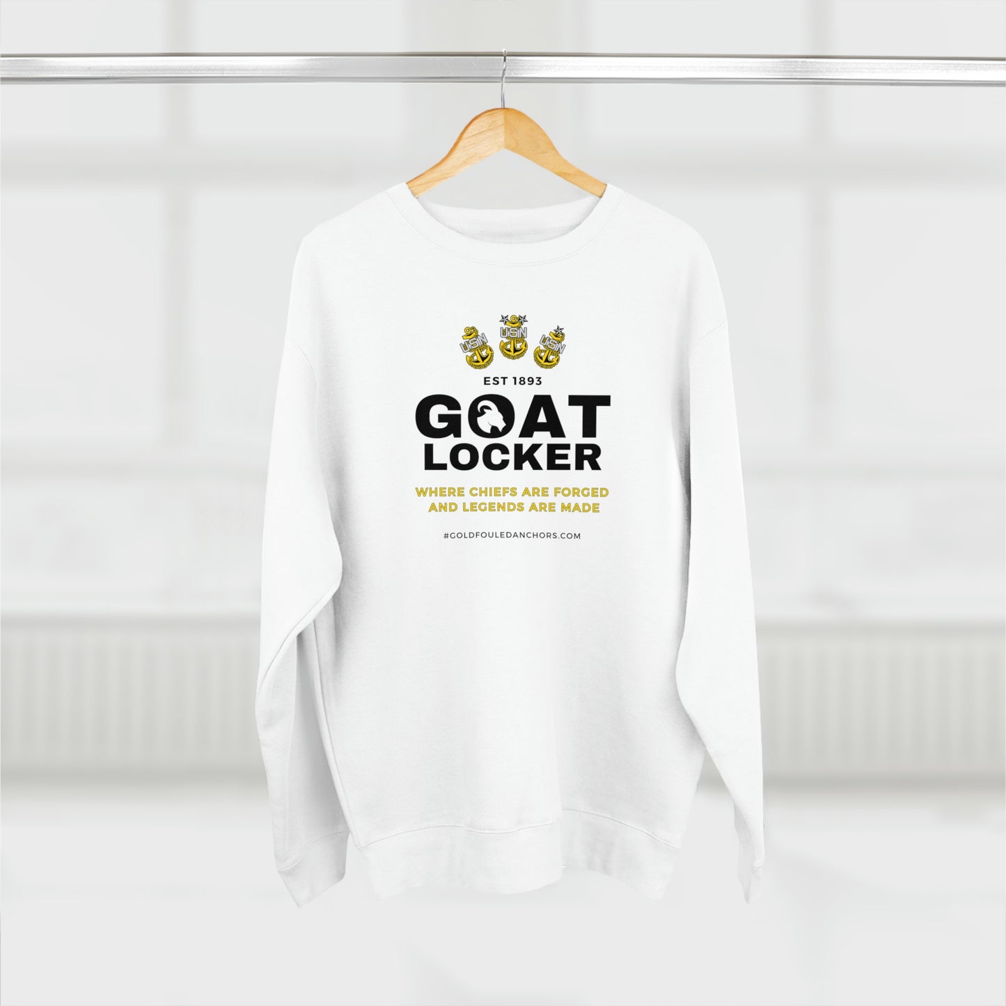 Unisex Navy Chief Sweatshirt - Goatlocker #NavyChief #CPO #ChiefPettyOfficer #MilitaryApparel