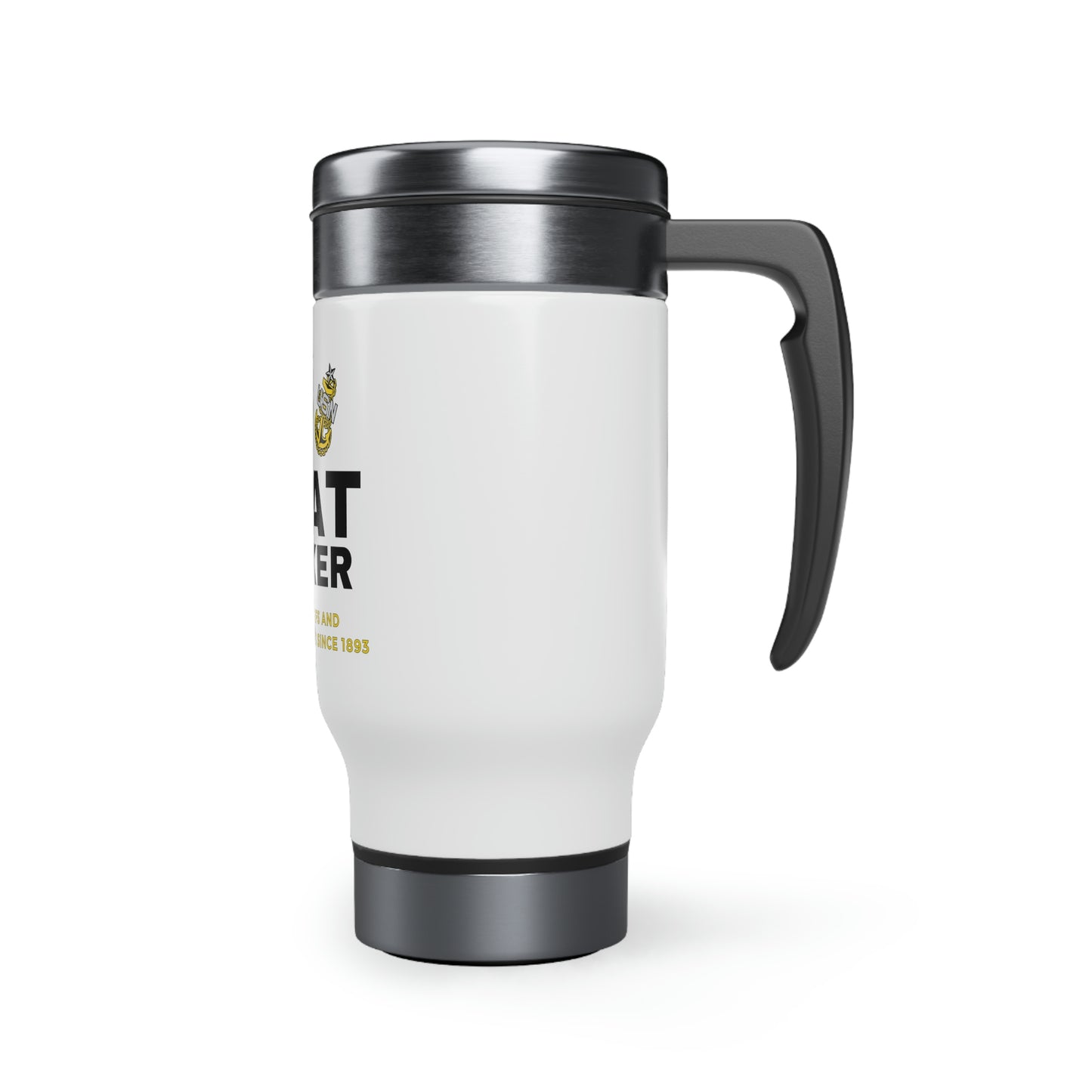 US Navy Chief Stainless Steel Travel Mug with Handle 14oz - Goatlocker #NavyChief #CPO #ChiefPettyOfficer #MilitaryMug #ChiefMug