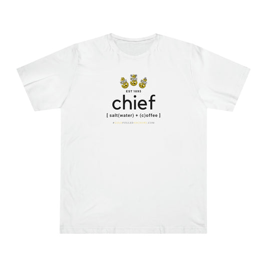 Unisex Navy Chief T-Shirt - Saltwater + Coffee #NavyChief #CPO #ChiefPettyOfficer #MilitaryApparel