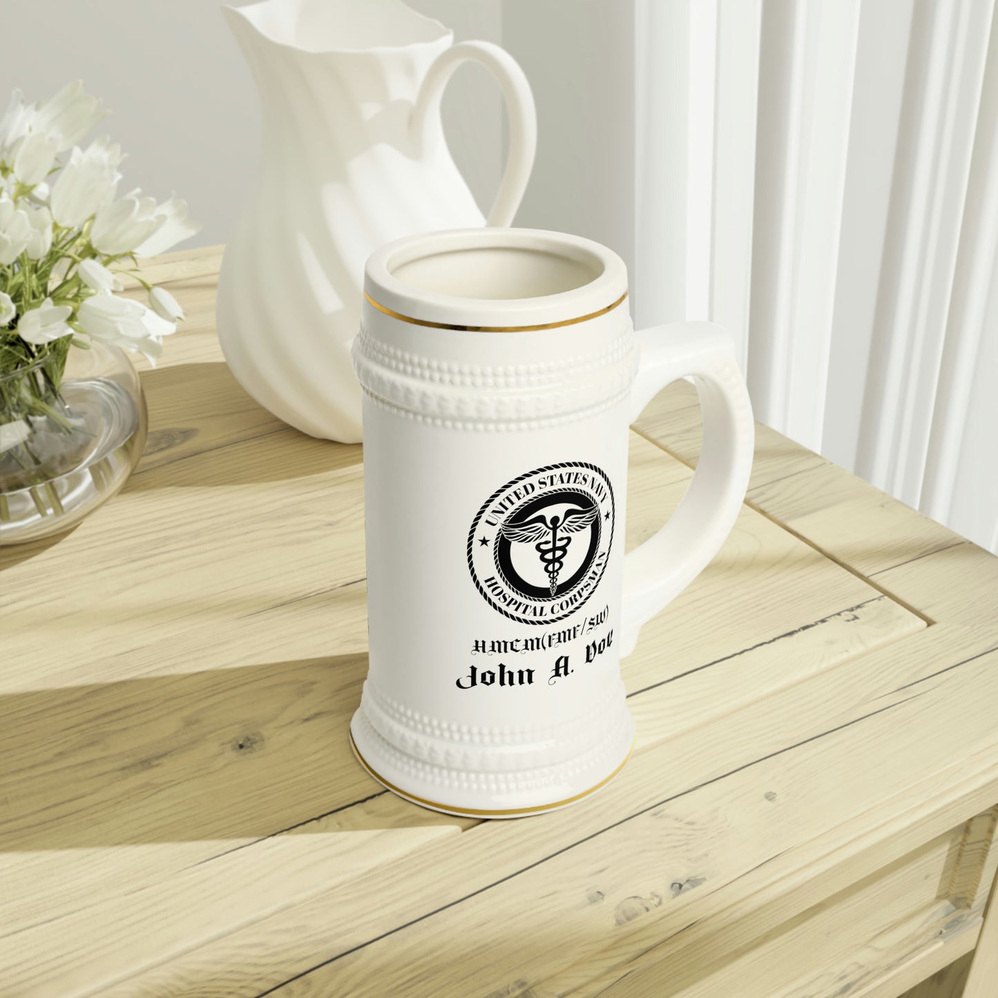 Customizable US Navy Chief Beer Stein Mug #NavyChief #CPO #ChiefPettyOfficer #MilitaryMug #ChiefBeerMug