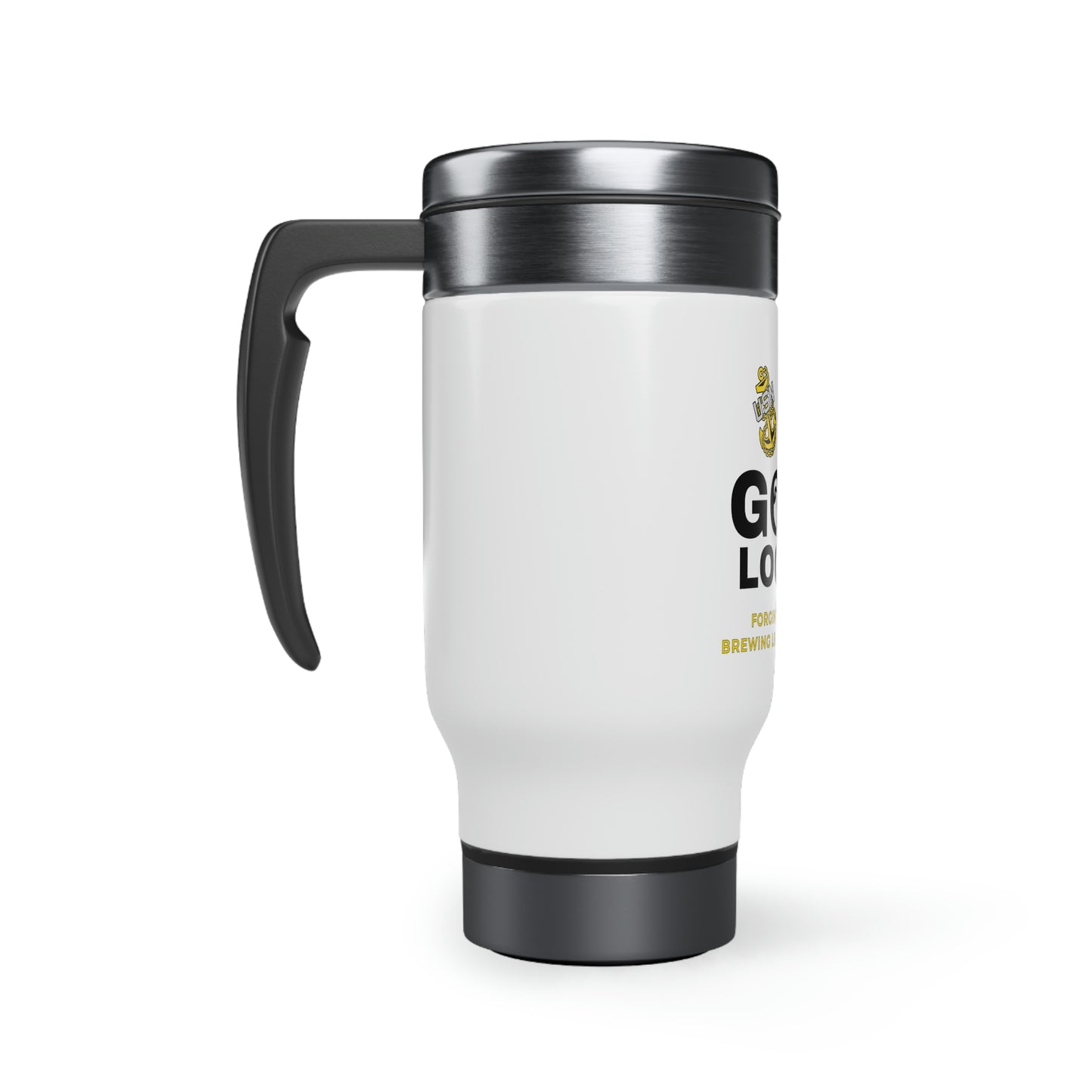 US Navy Chief Stainless Steel Travel Mug with Handle 14oz - Goatlocker #NavyChief #CPO #ChiefPettyOfficer #MilitaryMug #ChiefMug